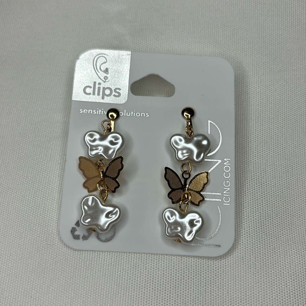 Icing Butterfly Clipon Earrings